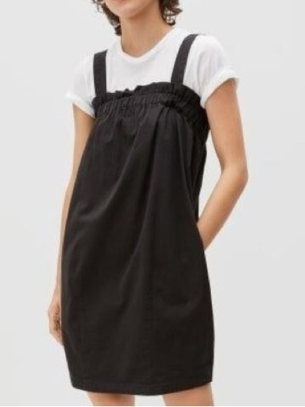Everlane Organic Cotton Black Paper Bag Dress Size L